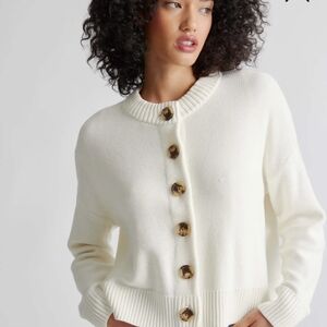 Quince Cream Button-Up Cardigan